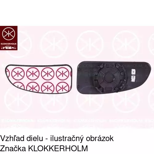 Sklo vonkajšieho zrkadla s držiakom 5702547M /POLCAR/ - obr. 3