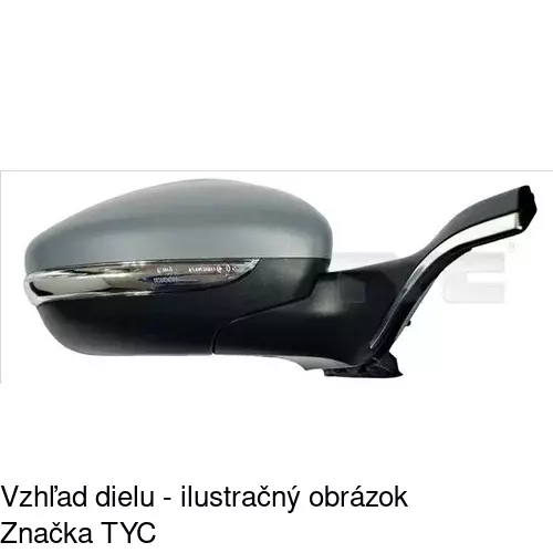 Sklo vonkajšieho zrkadla s držiakom 57C1545M /POLCAR/ - obr. 1