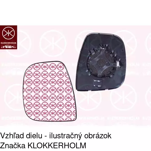Sklo vonkajšieho zrkadla s držiakom 57U1555M /POLCAR/ - obr. 2