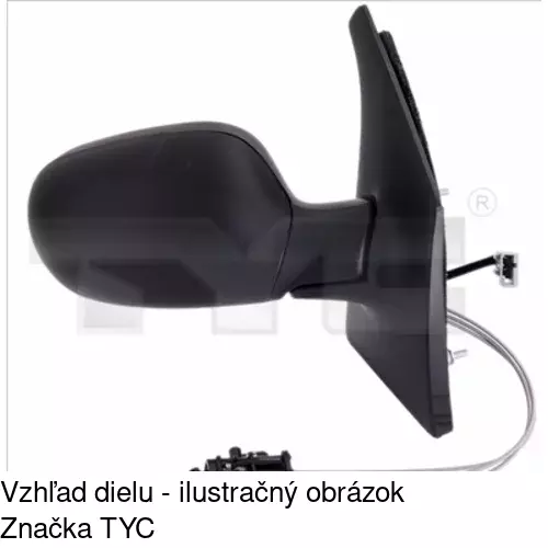 Sklo vonkajšieho zrkadla s držiakom 6007546M /POLCAR/ - obr. 3