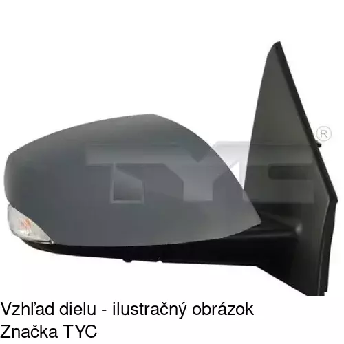 Sklo vonkajšieho zrkadla s držiakom 6012552M /POLCAR/ - obr. 2