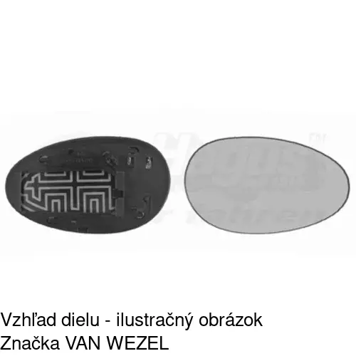 Sklo vonkajšieho zrkadla s držiakom 6325556E /POLCAR/