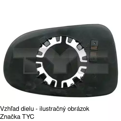 Sklo vonkajšieho zrkadla s držiakom 9550553E /POLCAR/ - obr. 1
