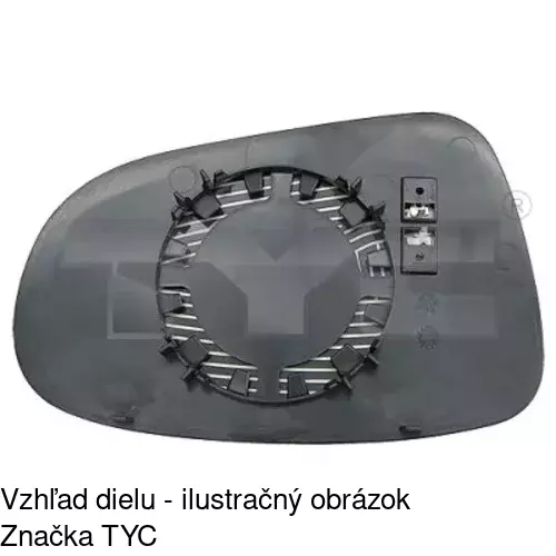Sklo vonkajšieho zrkadla s držiakom 9550554E /POLCAR/ - obr. 1
