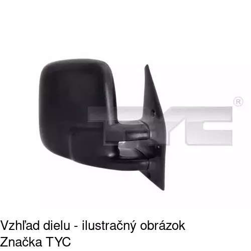 Sklo vonkajšieho zrkadla s držiakom 956655-E /POLCAR/