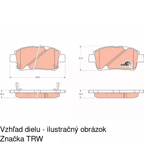 Brzdové dosky S70-0210 /POLCAR/ - obr. 1