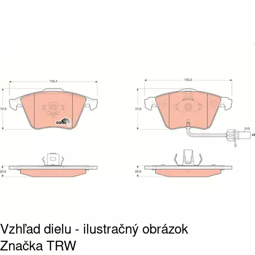 Brzdové dosky S70-0583 /POLCAR/ - obr. 4