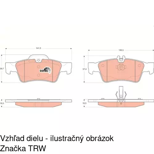 Brzdové dosky S70-1193 /POLCAR/ - obr. 4