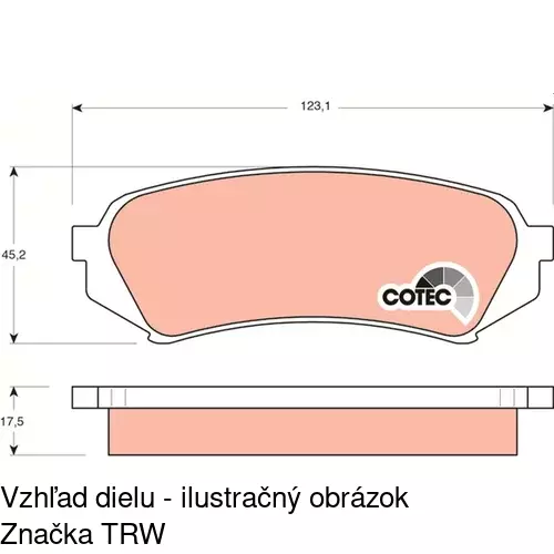 Brzdové dosky S70-1455 /POLCAR/ - obr. 2
