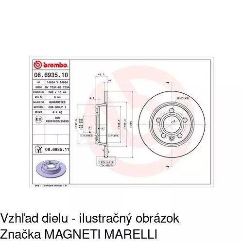 Brzdový kotúč POLCAR S71-0071