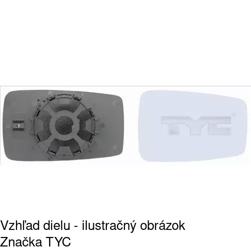 Sklo vonkajšieho zrkadla s držiakom 130755-E /POLCAR/ - obr. 2