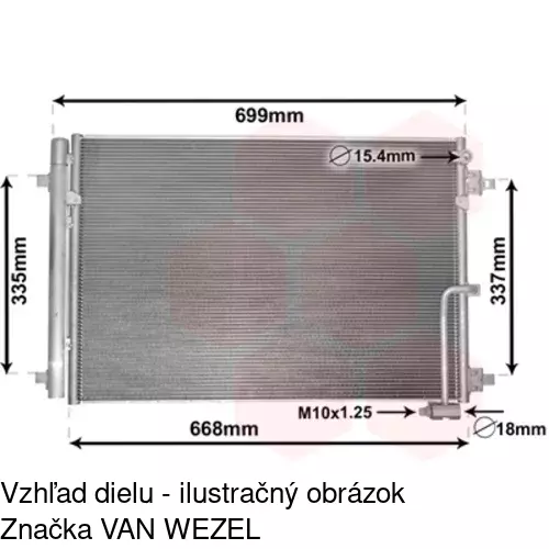 Chladiče klimatizácie 1330K8C1 /POLCAR/ - obr. 2