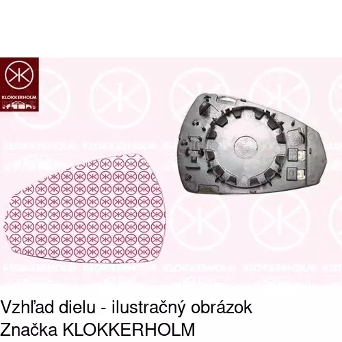 Sklo vonkajšieho zrkadla s držiakom 13C1555E /POLCAR/ - obr. 2