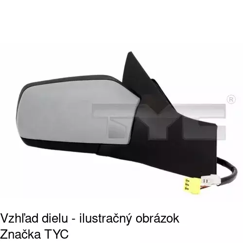 Sklo vonkajšieho zrkadla s držiakom 2325546E /POLCAR/ - obr. 1