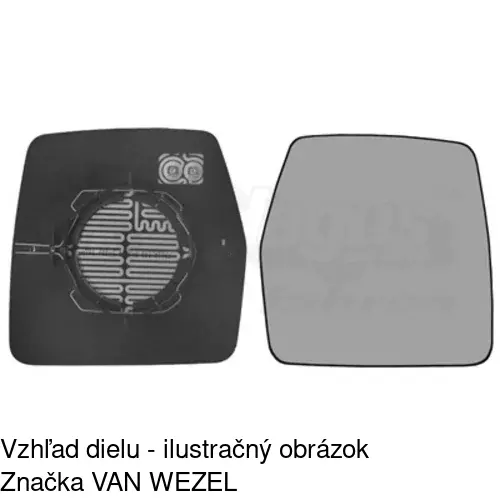 Sklo vonkajšieho zrkadla s držiakom 2395555E /POLCAR/ - obr. 2