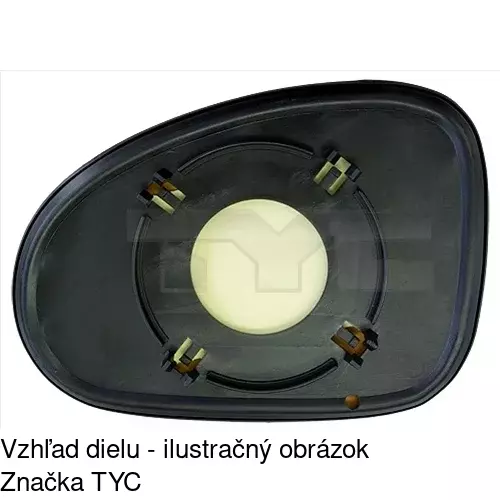 Sklo vonkajšieho zrkadla s držiakom 2501544E /POLCAR/ - obr. 1
