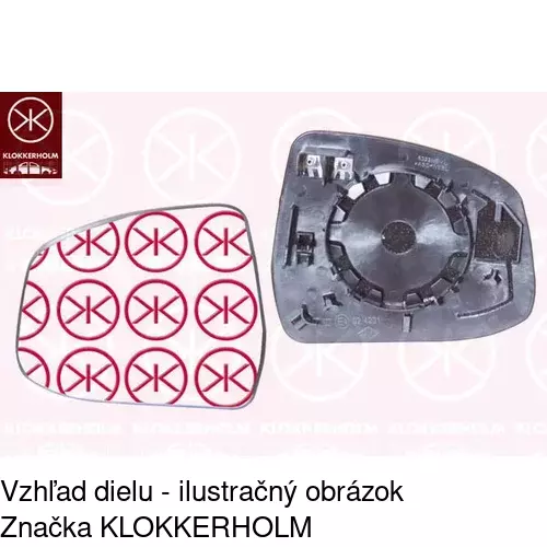 Sklo vonkajšieho zrkadla s držiakom 3205552M /POLCAR/ - obr. 5