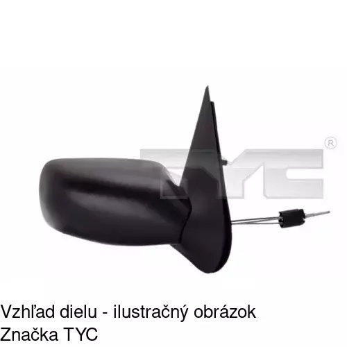 Sklo vonkajšieho zrkadla s držiakom 320755-M /POLCAR/ - obr. 1