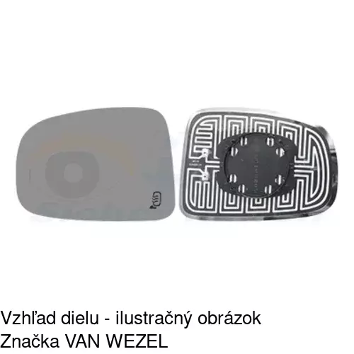 Sklo vonkajšieho zrkadla s držiakom 3246554E /POLCAR/ - obr. 2