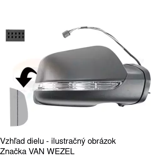Sklo vonkajšieho zrkadla s držiakom 5021555M /POLCAR/ - obr. 5