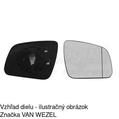 Sklo vonkajšieho zrkadla s držiakom 5070552M /POLCAR/ - obr. 5