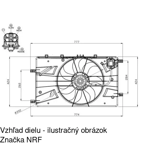 Ventilátor bez krytu / podpery 551123U1 /POLCAR/ - obr. 1