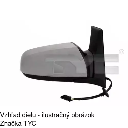 Sklo vonkajšieho zrkadla s držiakom 5561552M /POLCAR/ - obr. 2