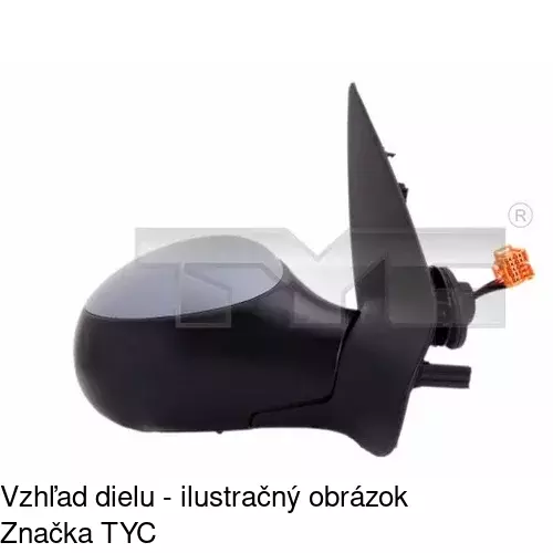 Sklo vonkajšieho zrkadla s držiakom 5723554M /POLCAR/ - obr. 1