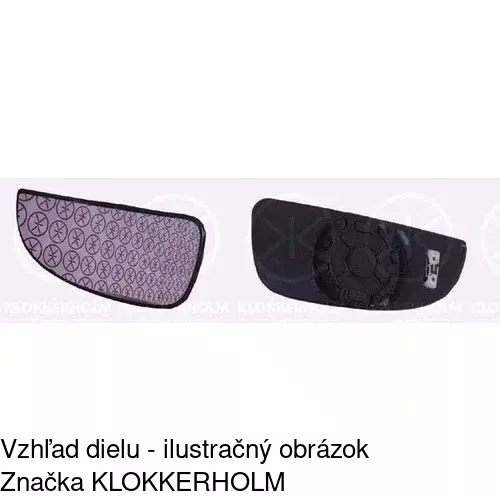 Sklo vonkajšieho zrkadla s držiakom 5770558M /POLCAR/ - obr. 2