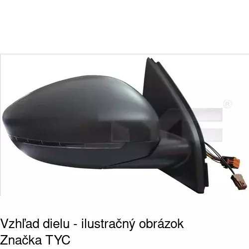Sklo vonkajšieho zrkadla s držiakom 57C1545M /POLCAR/ - obr. 2