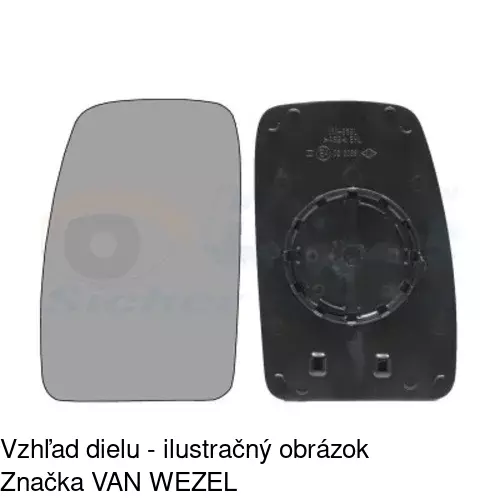 Sklo vonkajšieho zrkadla s držiakom 6042544E /POLCAR/ - obr. 4