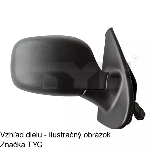 Sklo vonkajšieho zrkadla s držiakom 6061543M /POLCAR/ - obr. 2
