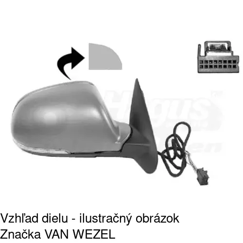 Sklo vonkajšieho zrkadla s držiakom 6923555E /POLCAR/ - obr. 4