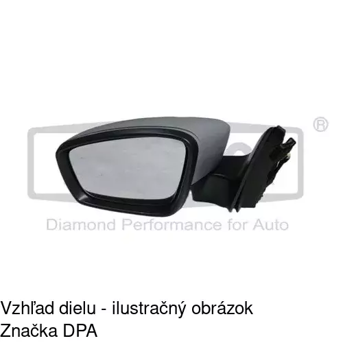 Sklo vonkajšieho zrkadla s držiakom 69B1544M /POLCAR/ - obr. 1