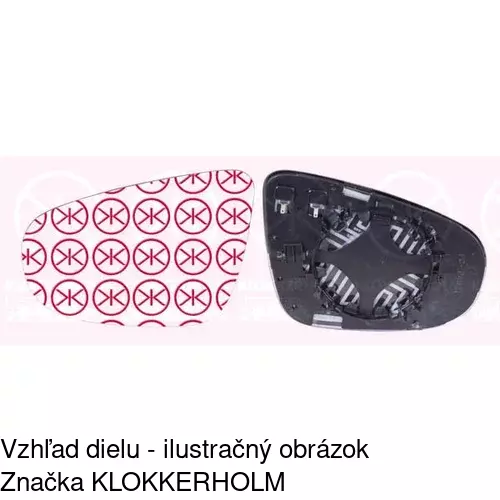 Sklo vonkajšieho zrkadla s držiakom 9518552E /POLCAR/ - obr. 2