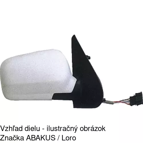 Sklo vonkajšieho zrkadla s držiakom 9524551M /POLCAR/