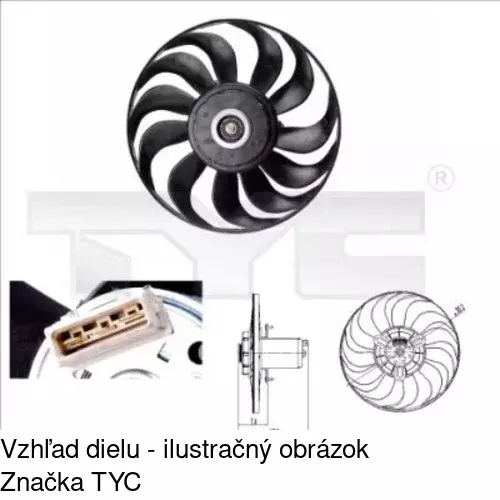 Ventilátor bez krytu / podpery 953823U4 /POLCAR/ - obr. 2