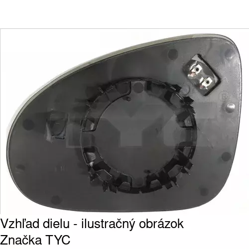 Sklo vonkajšieho zrkadla s držiakom POLCAR 9582544E