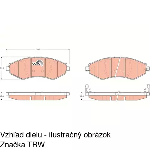 Brzdové dosky S70-0077 /POLCAR/ - obr. 3