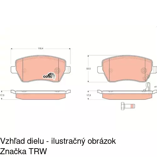 Brzdové dosky S70-0098 /POLCAR/ - obr. 2