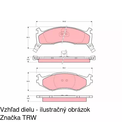 Brzdové dosky S70-0386 /POLCAR/ - obr. 1
