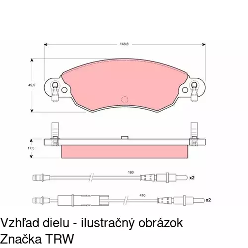 Brzdové dosky S70-0489 /POLCAR/ - obr. 3