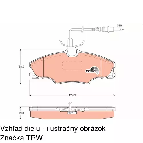 Brzdové dosky S70-0512 /POLCAR/ - obr. 3