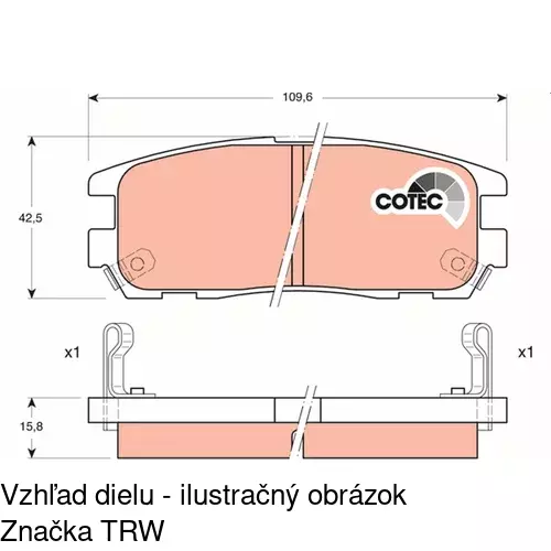Brzdové dosky S70-1162 /POLCAR/ - obr. 5