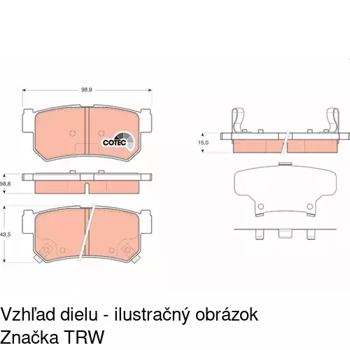 Brzdové dosky S70-1175 /POLCAR/ - obr. 2