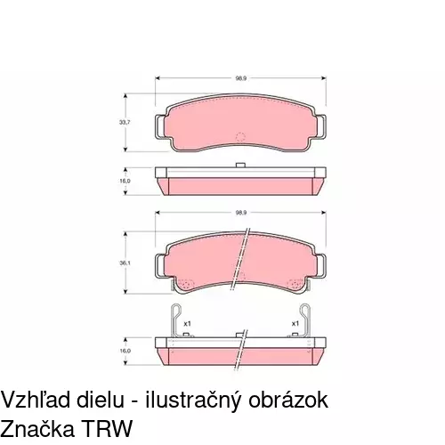 Brzdové dosky S70-1216 /POLCAR/ - obr. 2