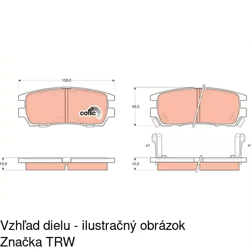 Brzdové dosky S70-1365 /POLCAR/ - obr. 3