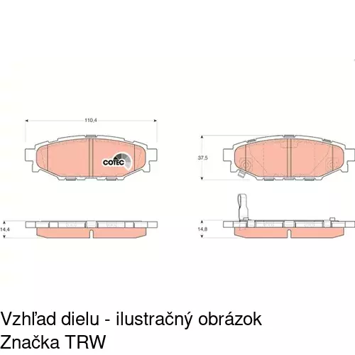 Brzdové dosky S70-1610 /POLCAR/ - obr. 3