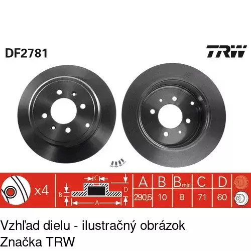 Brzdový kotúč S71-1087 /POLCAR/ - obr. 3