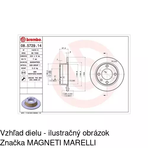 Brzdový kotúč POLCAR S71-1170